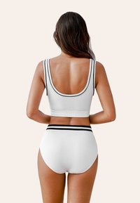 Cupshe STRIPED RIBBED SET - Bikini - white