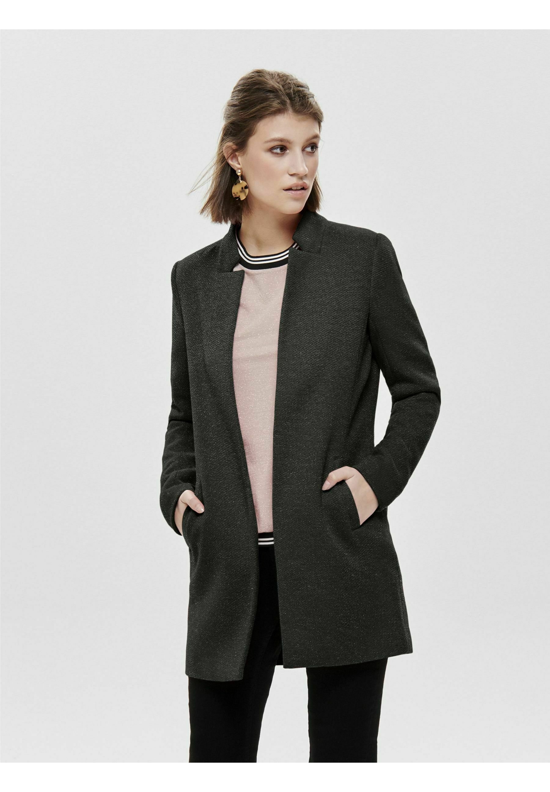 ONLY Onlkari L/S Stitch Boucle Blazer TLR, Noir/détails : Broderie Blanche, 40 Femme