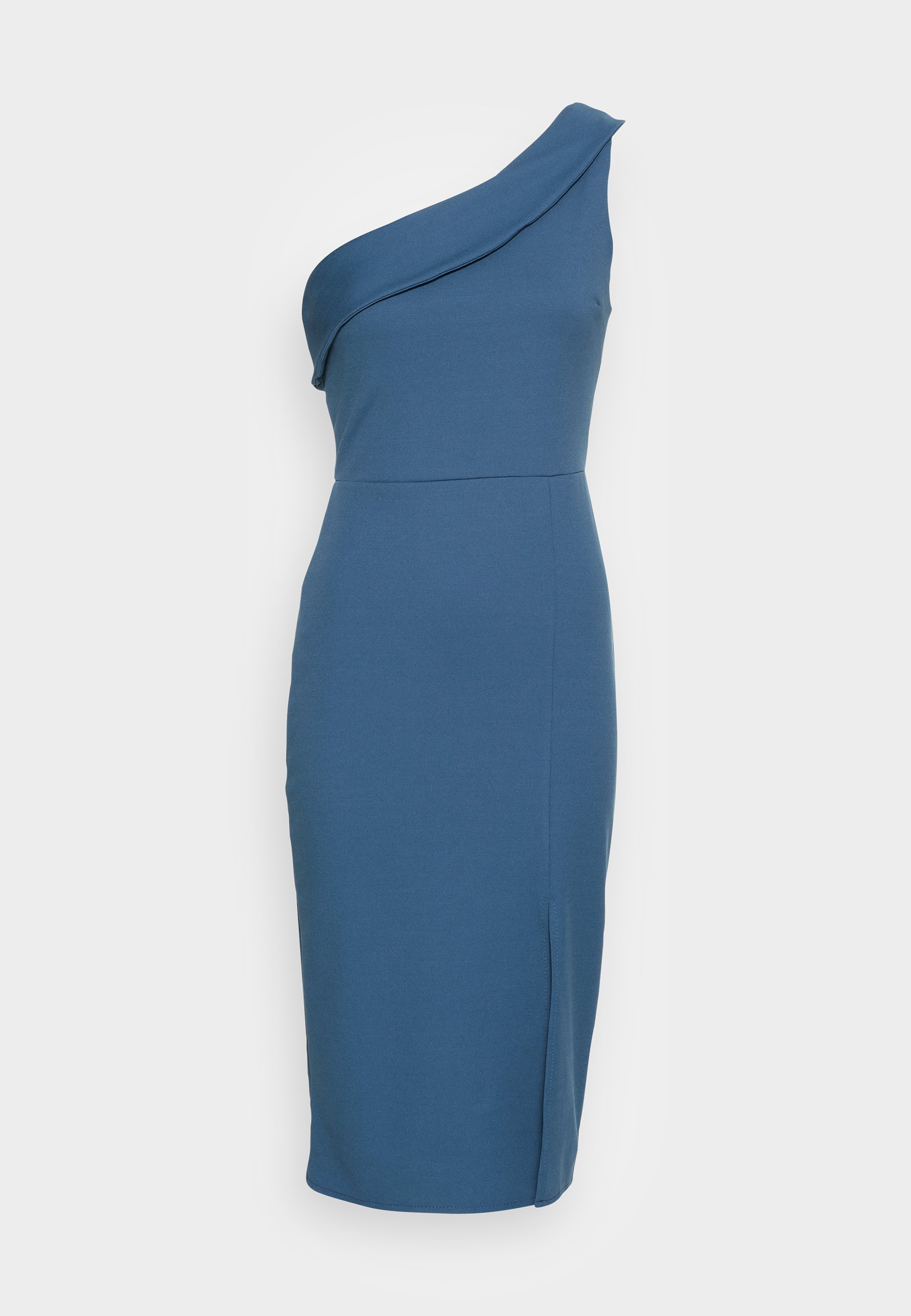 WAL G. DAKOTA ONE SHOULDER FRILL MIDI 