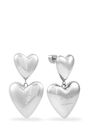 PUFFY HEARTS - Oorbellen - silver-coloured