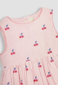 JoJo Maman Bébé EMBROIDERED REGULAR FIT - Jurk - pink cherry stripe