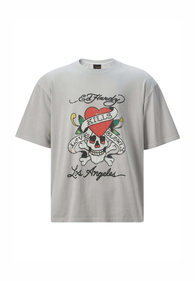 Ed Hardy T-shirt print grijs Ed Hardy T-shirt print grijs