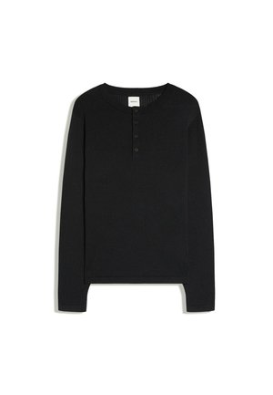 Bershka, HENLEY COLLAR - JERSEY - Langarmshirt - black