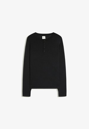 Bershka, HENLEY COLLAR - JERSEY - Langarmshirt - black