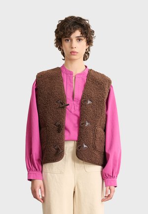 POLETTE - Strukirani kaput - dark brown