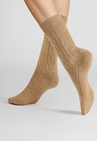 Hudson WINTER PLAIT - Socken - beigemel