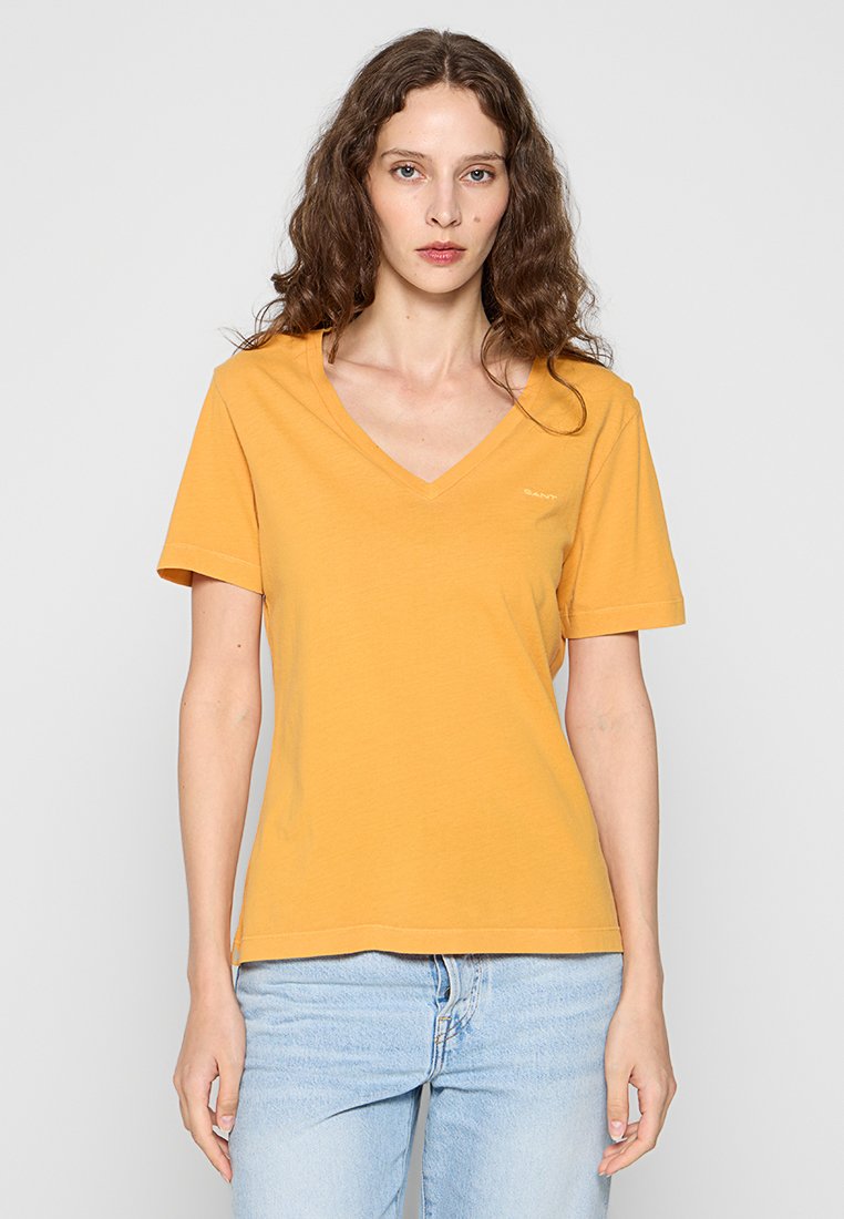 Gant T-shirt basic donkergeel