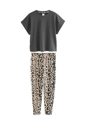 REGULAR FIT - LEOPARD SET - Pizsama szett - charcoal