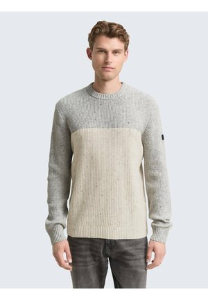 Strickpullover - grey offwhite nep colorblock