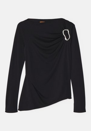LONG SLEEVE WITH FIXED BUCKLE DAY TO EVENING - Tops ar garām piedurknēm - jet black