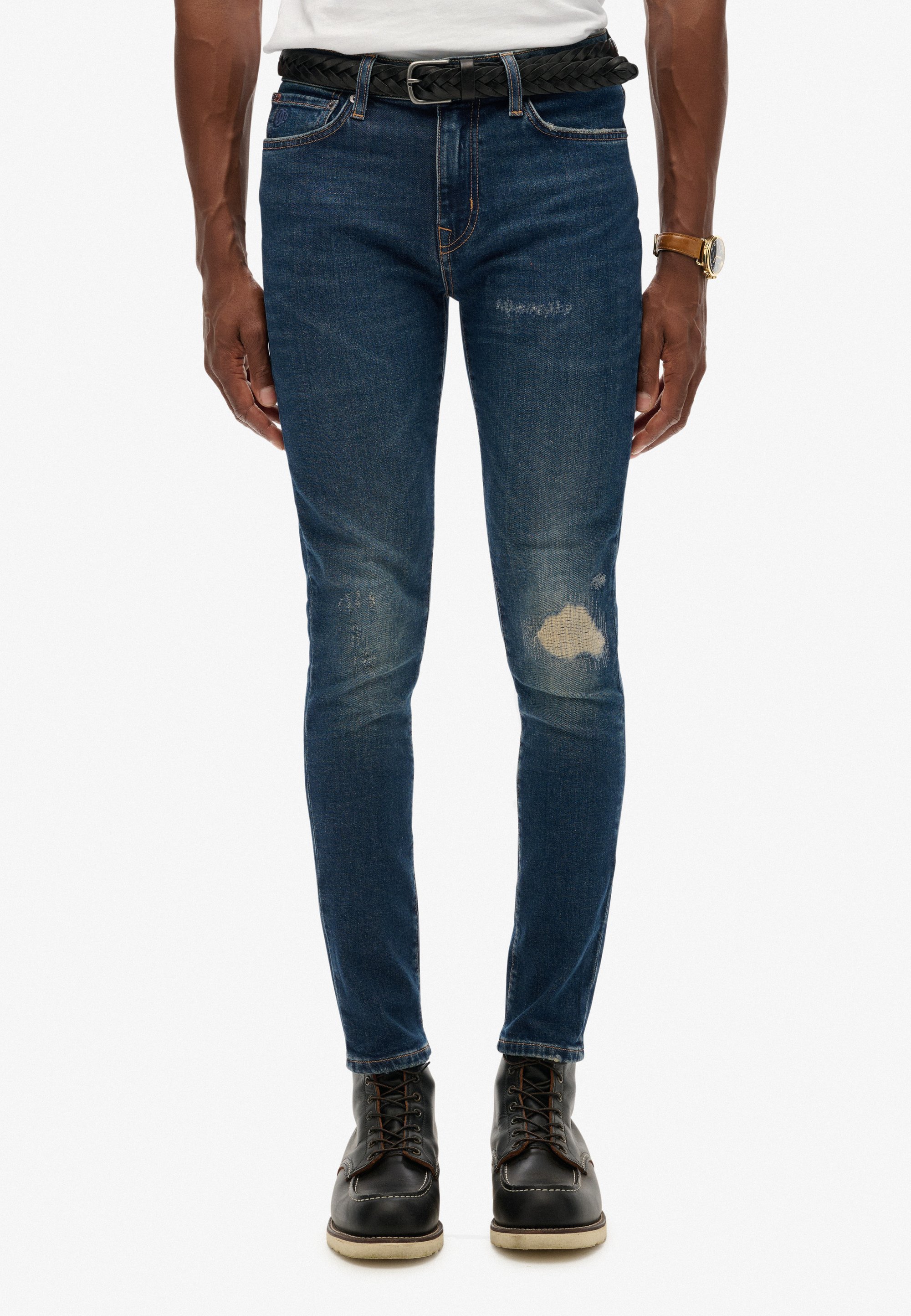 Superdry Co VINTAGE Vaqueros pitillo frontier repair blue