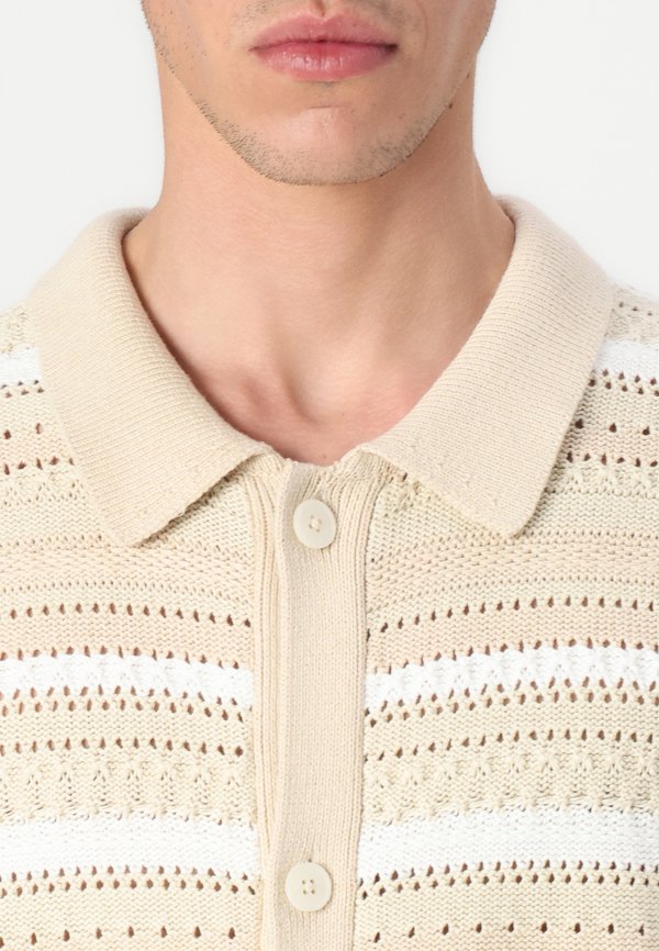 Cardigan - oatmeal stripesegret  fog4