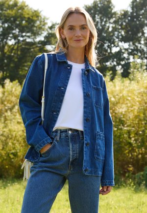 Seasalt Cornwall READING ROCKS - Denim jacket - blue mid wash high twist