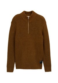 TROYER - Pullover - cognac black fancy structure