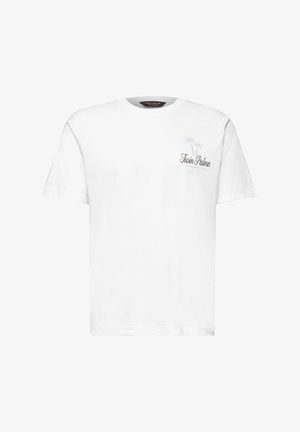 Street One MEN, T-SHIRT WITH ROUND NECK AND CHESTPRINT - T-shirt con stampa - bright white
