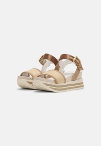bugatti JIL - Platform sandals - beige/cognac