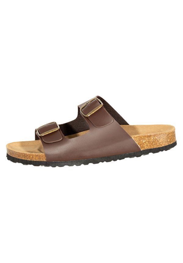 Pantolette flach - braun