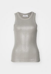 Weekday COATED TANK - Μπλούζα - metallic beige