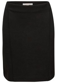Jupe crayon noire longueur genou avec coutures latérales et étiquette de la marque Esprit à l'intérieur de la ceinture.