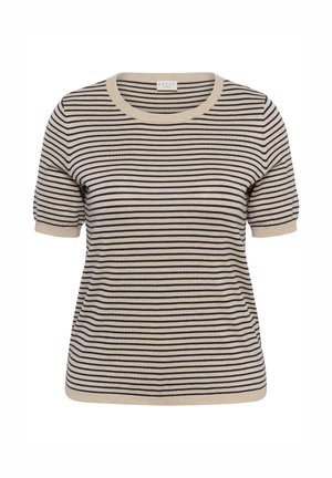 Kaffe Curve, KCLIZZY STRIPED - T-shirts print - feather mel marine fine stripe