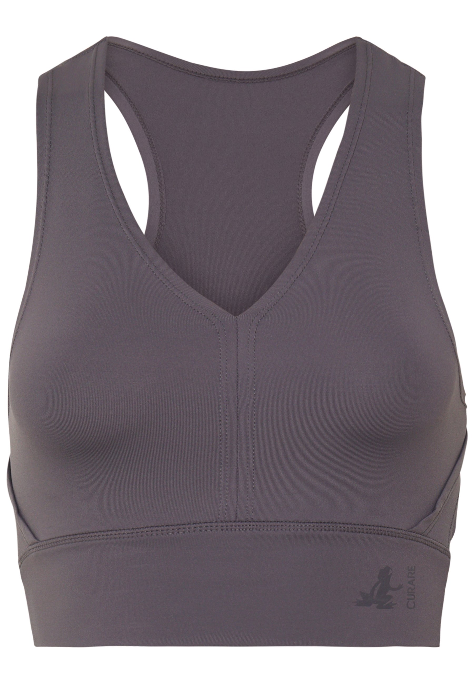 Curare Yogawear BRA NECKLINE BACK Sports BH greyberry Curare Yogawear TWISTBACK - Topper - greyberry