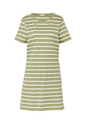 s.Oliver, KLEID - T-shirtjurk - olive weiß