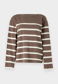 BUTTON BOAT TEE - Ilgarankovis viršutinės dalies drabužis - hot coco/ ivory