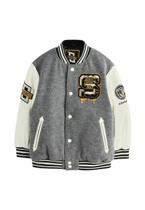 REGULAR FIT - VARSITY  - Bomberjacke - grey and white