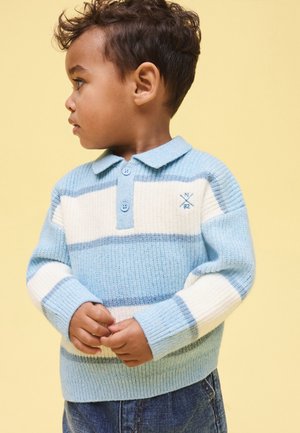 Next, REGULAR FIT - STRIPE RUGBY - Long sleeved top - light blue