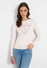 Guess FRONTLOGO STRASS - Maglione - rose