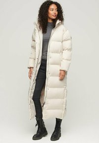 Superdry & Co MAXI HOODED PUFFER - Abrigo de invierno - rainy day grey