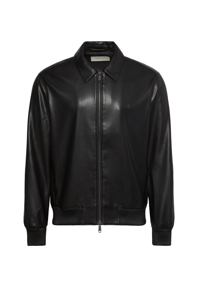 Zalando Calvin Klein Faux Leather Bomber Jacket Calvin Klein Jeans FAUX LEATHER BOMBER Leather Jacket Black Zalando