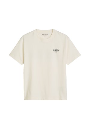Marc O'Polo, MARC O'POLO T-SHIRT LOOSE MIT FISCH-RÜCKENPRINT   - T-shirt print - silky white