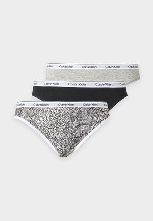 Calvin Klein Underwear, ICON LOGO 3 PACK - Слипове - black/ grey heather/ marble snake