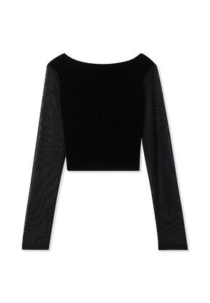 Terranova CROP CON SCOLLO AMPIO SUL RETRO - Maglietta a manica lunga - nero