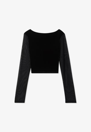 Terranova CROP CON SCOLLO AMPIO SUL RETRO - Maglietta a manica lunga - nero