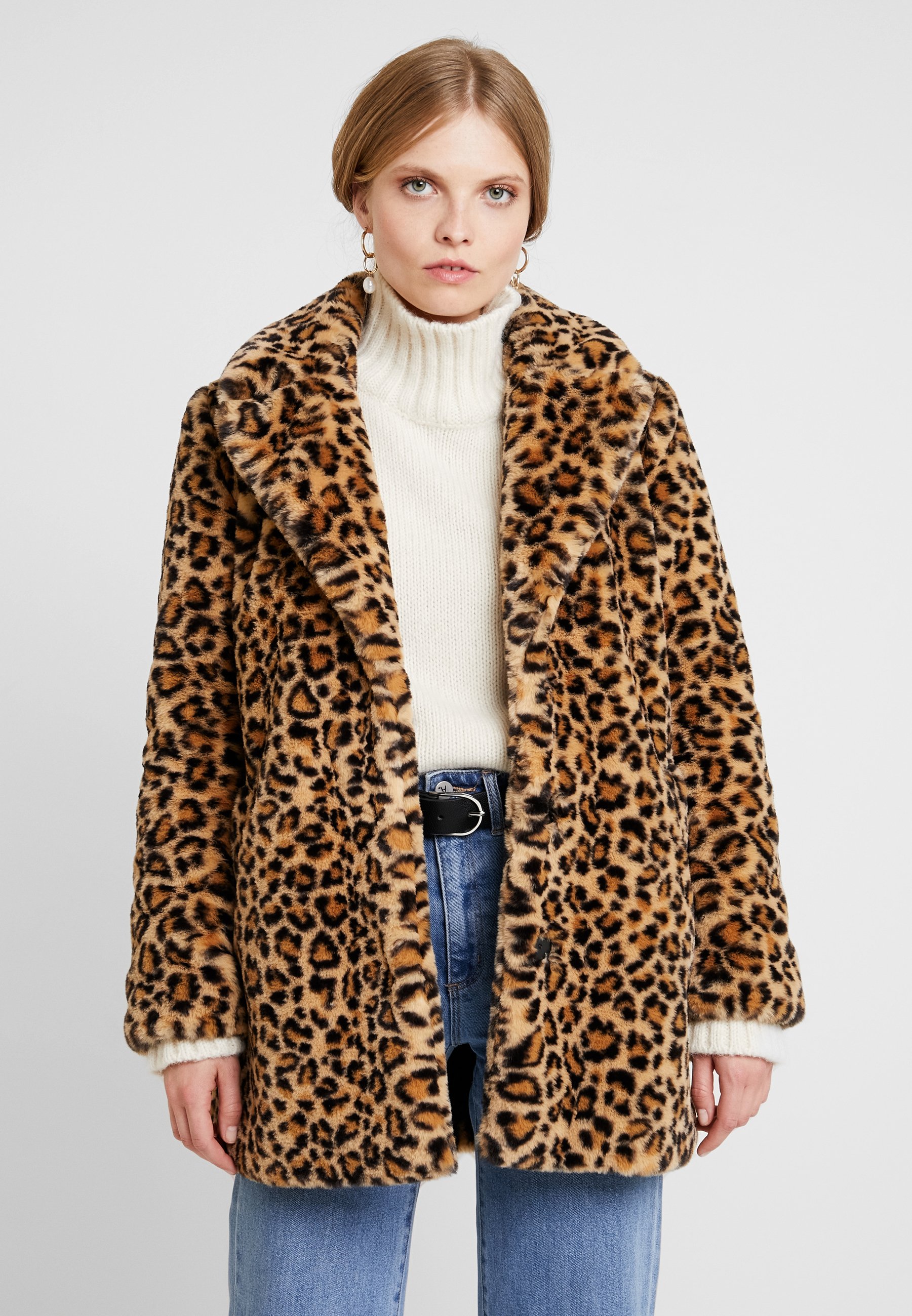 Oakwood USER Vinterkåpe frakk beige Zalando.no Ciso CHECKED COAT Kåpe frakk off whitegreenyellow