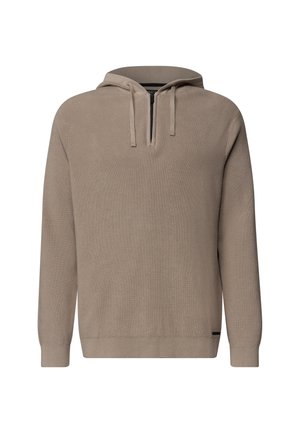 Street One MEN, PULLOVER IN UNIFARBE MIT KAPUZE - Jumper - antique beige