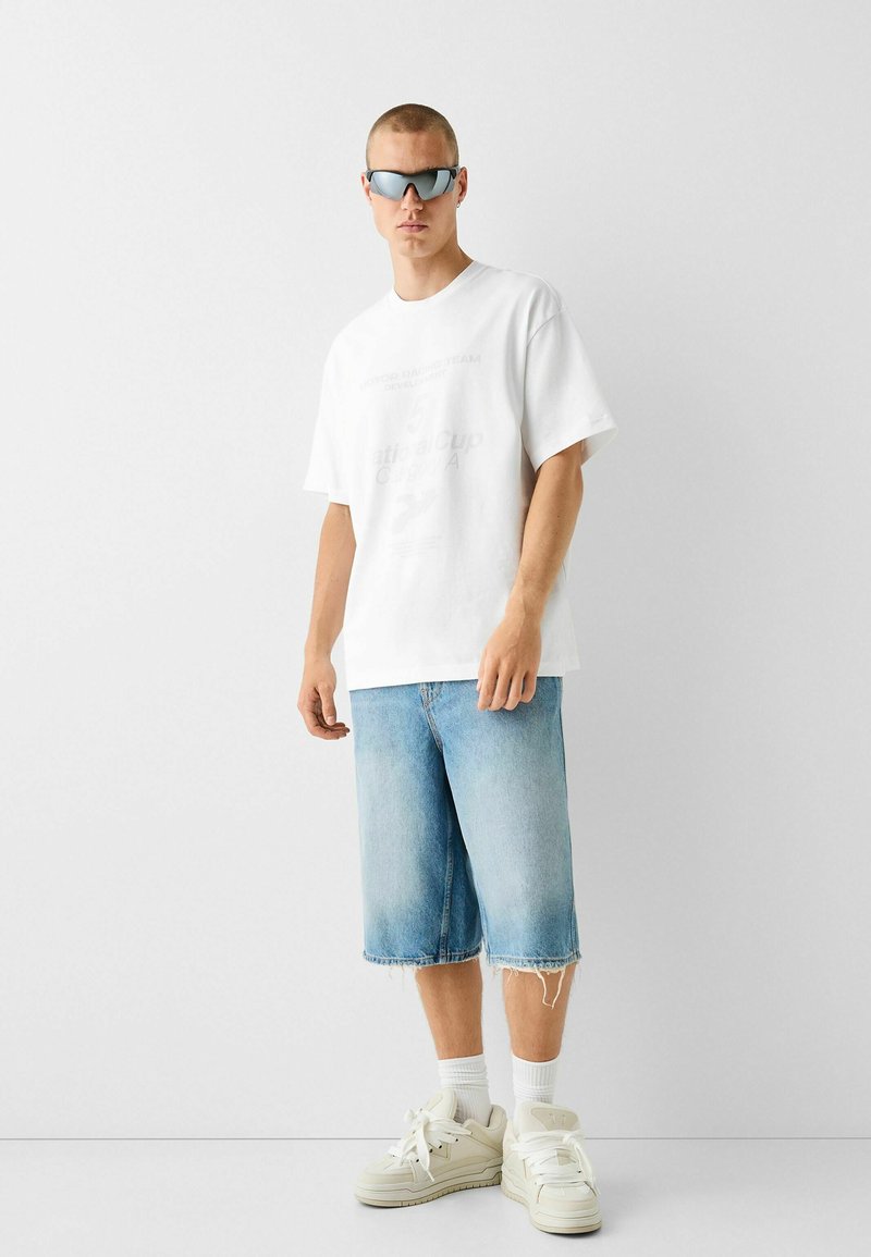 Bershka T-shirt print wit Bershka T-shirt print wit