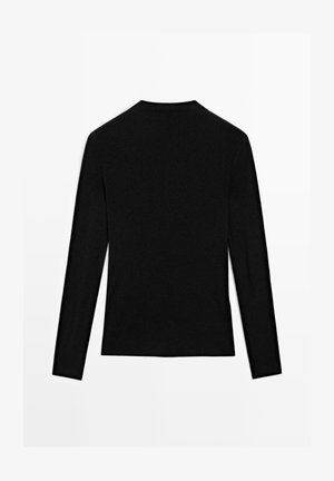 Massimo Dutti WITH SEAM DETAIL - Maglietta a manica lunga - black