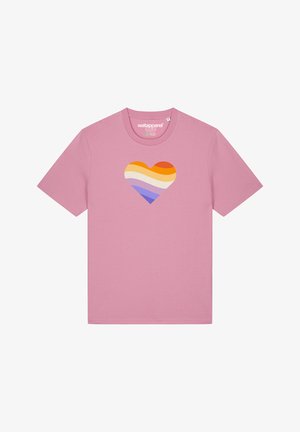 watapparel, RAINBOW HEART - Print T-shirt - bubble pink