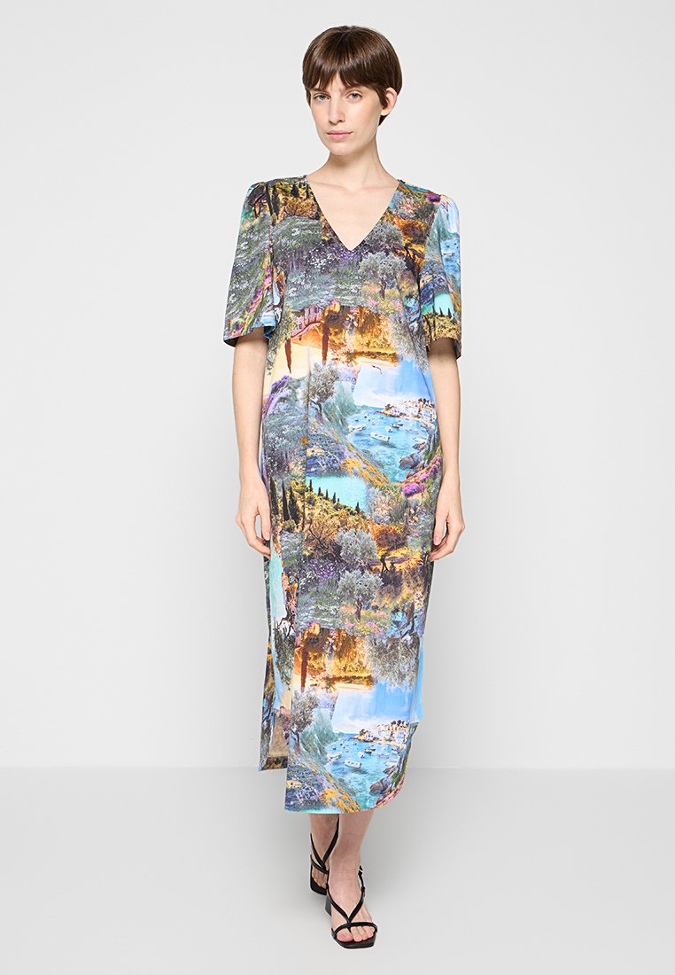 Numph Maxi-jurk blauw