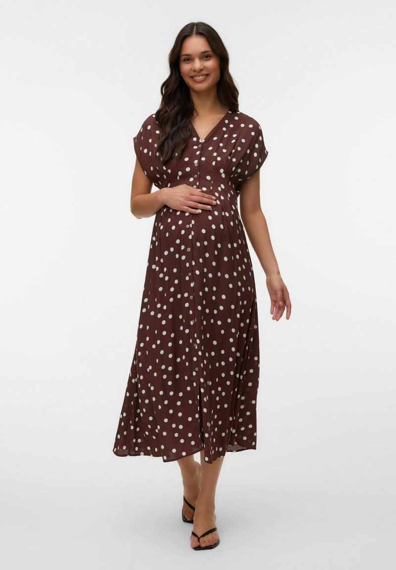 Vero Moda DRESS VMMELISA MATERNITY DRESS - Robe de jour - chocolate martini