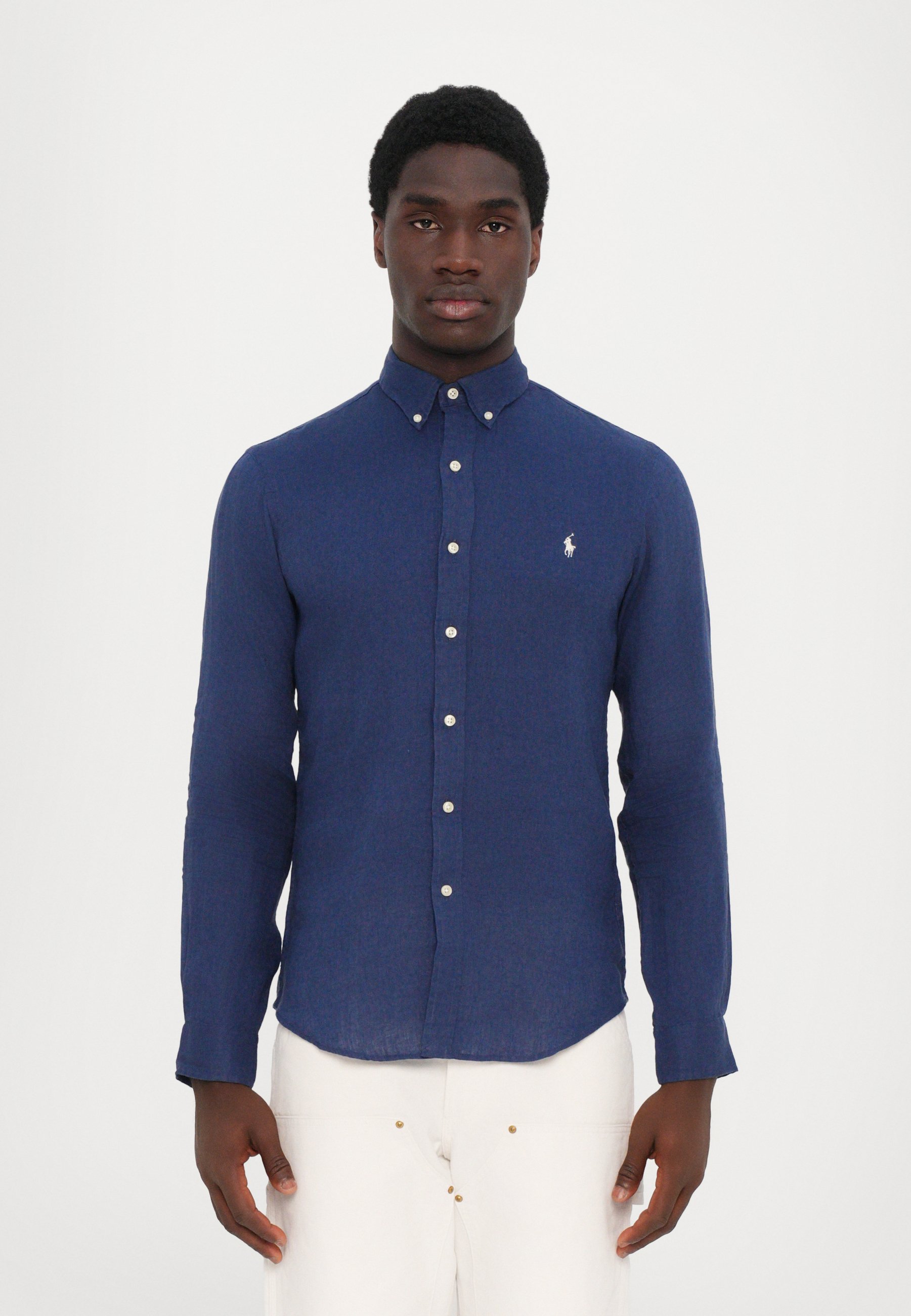 トップス Ralph Lauren L/S B.D Linen Shirt Navy L. Ralph Lauren L/S B.D Linen Shirt Navy L ラルフローレン リネンシャツ