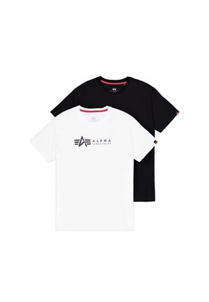 Alpha Industries LABEL 2 PACK - Μπλουζάκι με στάμπα - black/white