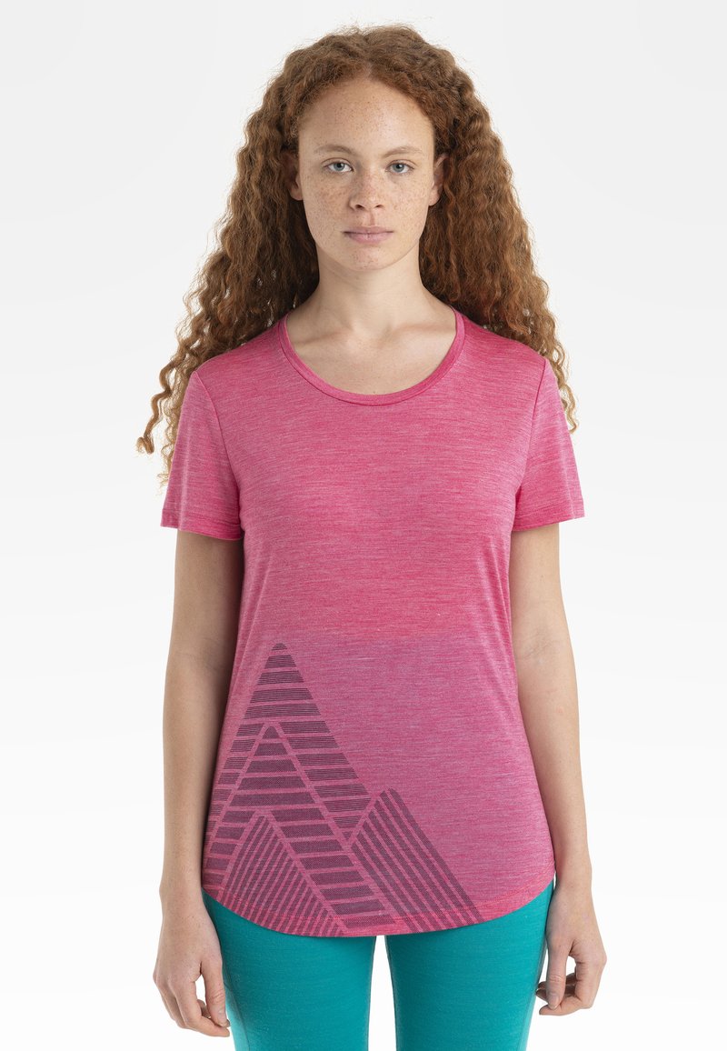 icebreaker - MERINO 125 LIGHT WEIGHT COOL-LITE SPHERE II GRAPHIC - Print T-shirt - BRIGHT PINK, Enlarge