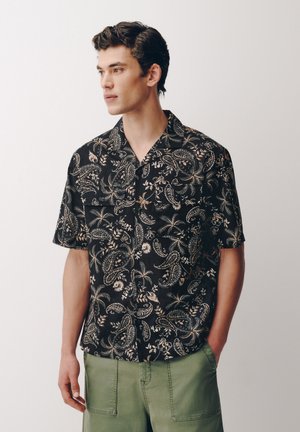 Next, REGULAR FIT - PRINT SHORT SLEEVE SHIRT . - Vapaa-ajan kauluspaita - black paisley