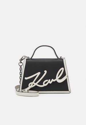 SIGNATURE SMALL - Handbag - black/white