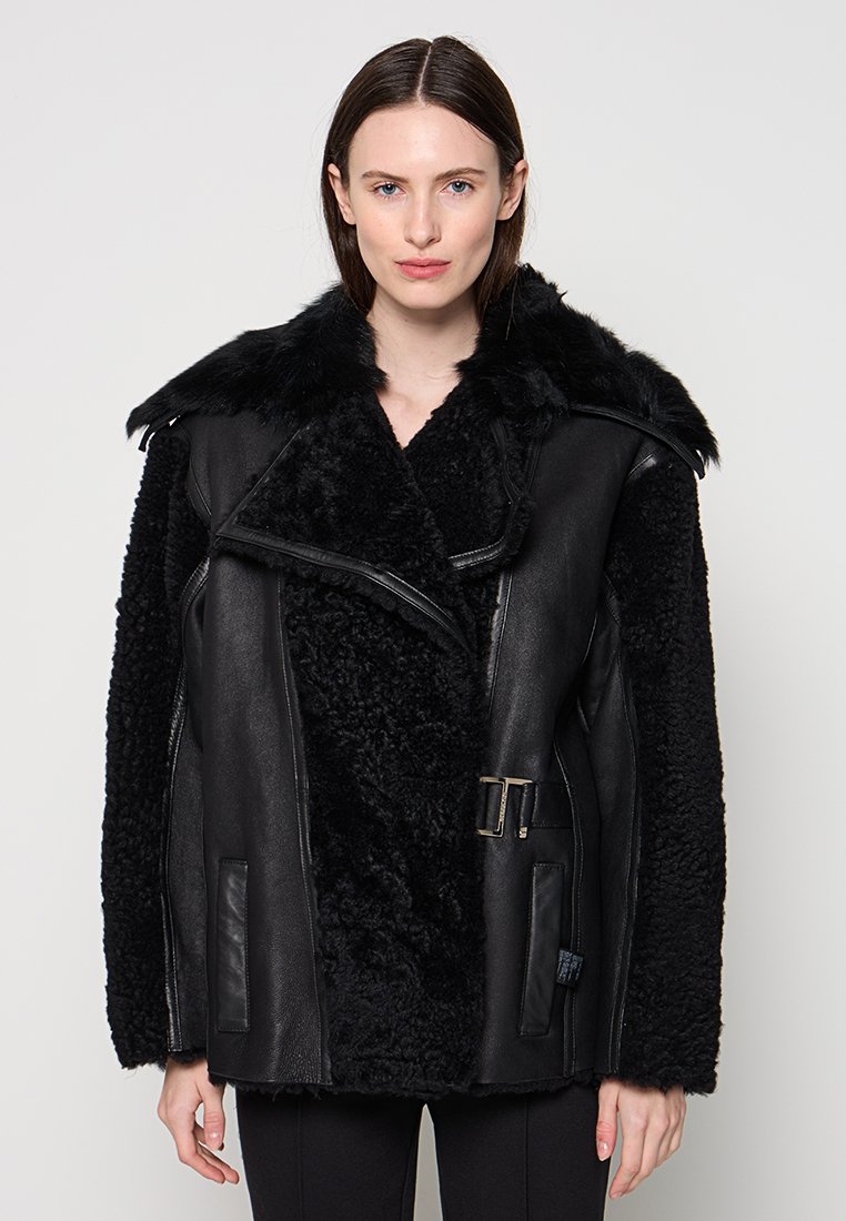 PATRIZIA PEPE Leren jas zwart