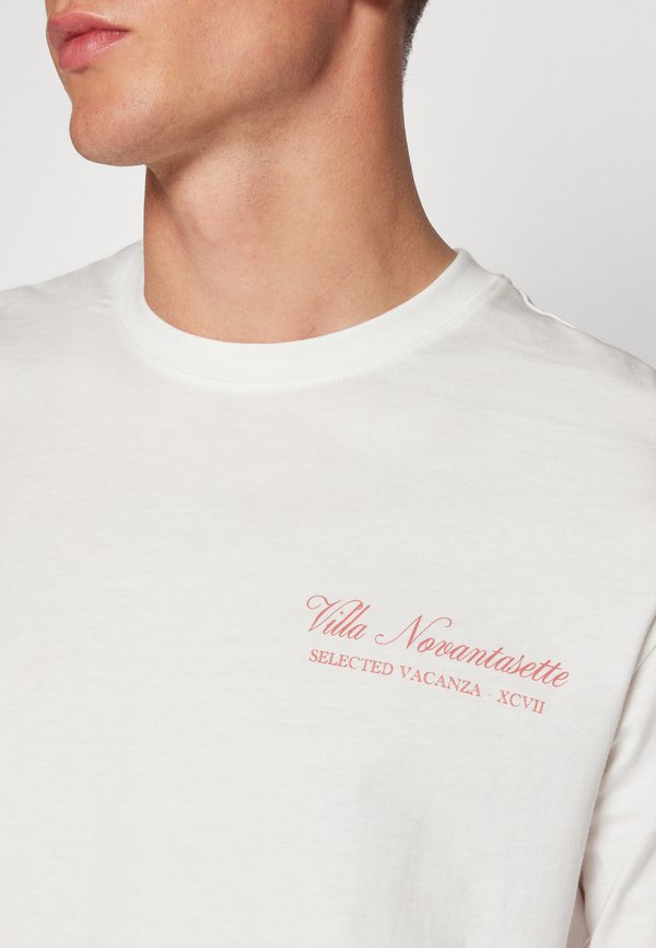 SLHLOOSE PRINT O-NECK TEE - Print T-shirt - cloud dancer2